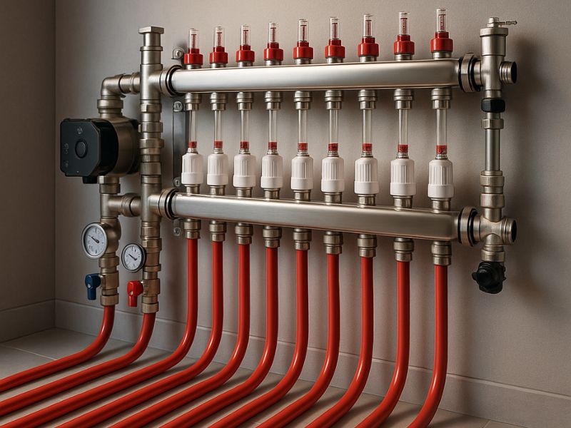 Water underfloor heating system